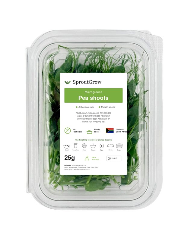 SproutGrow Pea Shoots microgreens — 25g recyclable punnet